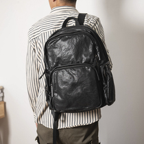 New genuine leather double shoulder bag male and female large backpack plant tannic leather computer bag Bull Leather Travel Bag Casual Retro Travel Bag