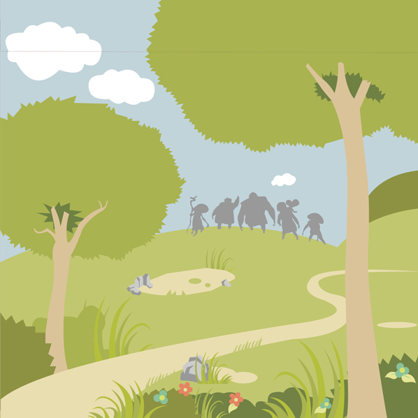 Original Crazy Primitive Man Anime Cartoon Theme Swing Kids Wall Painting Mural Three-dimensional Tree Soft Decoration Custom Children