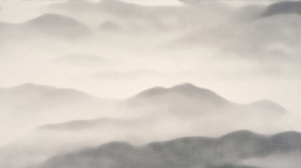 Cloud and mist Chinese painting smudged ink mountains Chinese style Chinese painting soft decoration custom retro huge