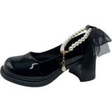 Обувь, сандалии из жемчуга с бантиком на высоком каблуке, туфли для кожаной обуви, французский стиль, 2023