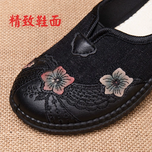 老北京布鞋 Нескользящая демисезонная обувь, туфли для матери, мягкая подошва, для среднего возраста