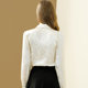Dan Munier apricot French high-end jacquard long-sleeved shirt women's high-end 2024 spring new temperament top