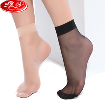 Langsha 10 pairs of short stockings Socks Socks female summer anti-hook silk thin model transparent invisible crystal silk socks summer