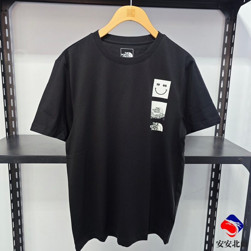 26 Spring and Summer New Models Thenorthface Outdoor Casual Short-Sleeved T-Shirt for Men and Women with Smiley Face Print 8Gvk