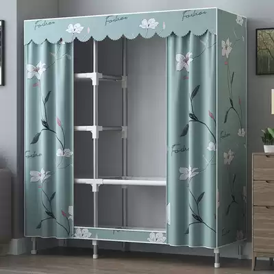 Simple wardrobe home bedroom simple modern cloth wardrobe rental room dormitory strong durable steel pipe reinforcement W