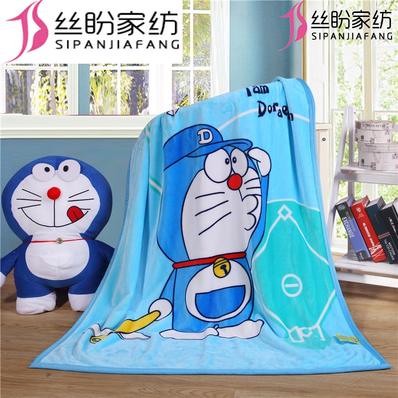 Cute Doraemon A dream flannel nap blanket Coral Suede Small Blanket Quilt Office Air Conditioning Lunchtime Blanket