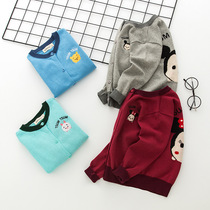 2024 Spring and autumn new male and female knitted collared cardio-jacquard sweaters Cartoon Embroidered pro-child air conditioning Shirt Tide