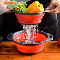 раковина 多功能可折叠沥水篮厨房伸缩水果篮家用洗菜篮水槽沥水篮淘米盘