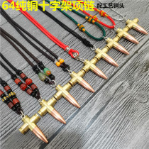 Cross 64 pure copper real bullet case pendant necklace crafts pendant faith gift retired souvenir