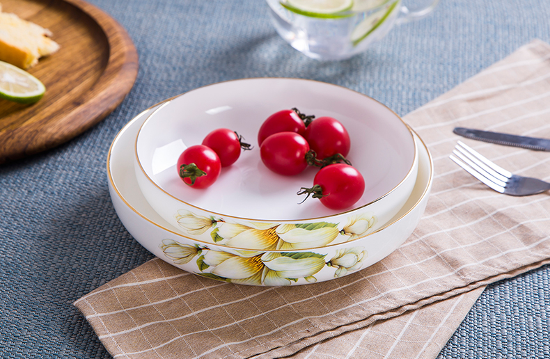 New Lin pull plate creative up phnom penh nest dish deep ipads porcelain dish plate round dish soup plate FanPan home plate