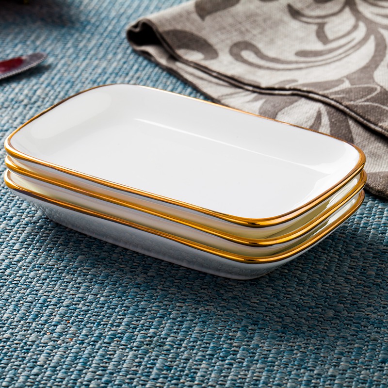 Fuels the rectangle towel plate of jingdezhen porcelain ipads white western - style food tableware jingdezhen ceramic hotel porcelain place