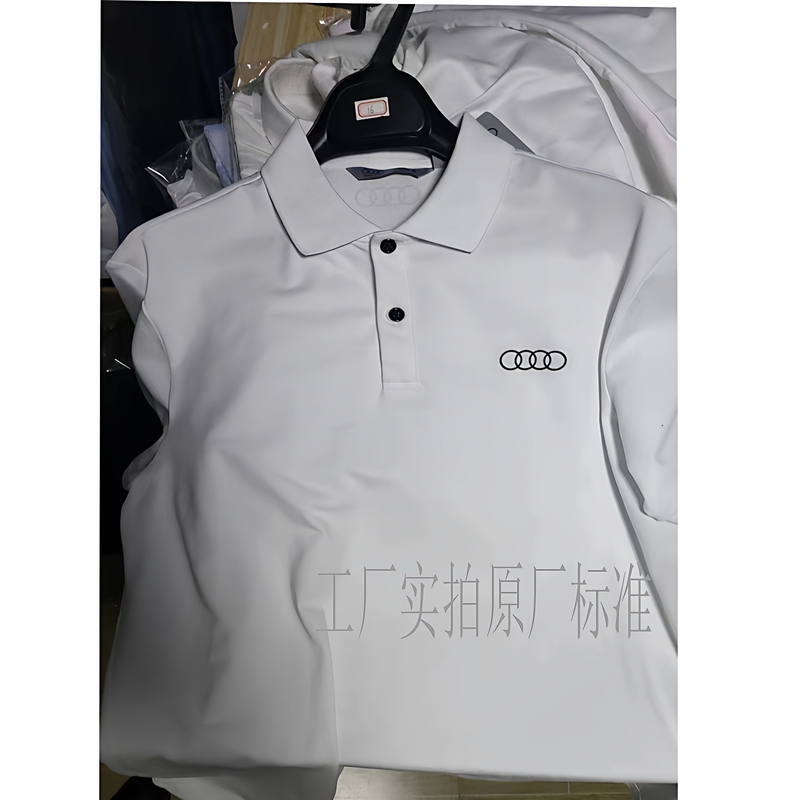 New Audi Men's White Polo Shirt Summer 4S Store Workwear Men's and Women's Sales Slim-Fit Short-Sleeved T-Shirt Half-Sleeved