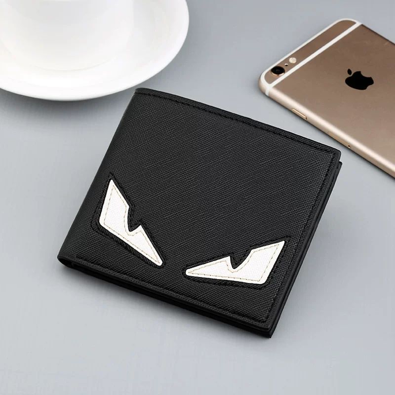 Short ultra thin fashionable wallet for students, for teenagers