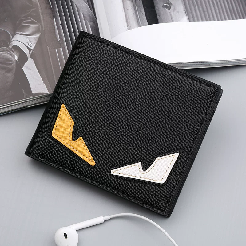 Short ultra thin fashionable wallet for students, for teenagers