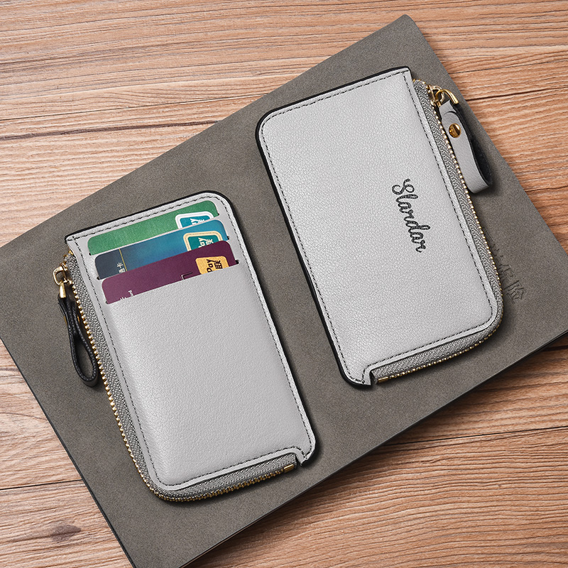 Card Bag Woman 2021 New Zero Wallet Men's Pull Chain Small Wallet Coin Bag Youth Card Bag Men Anti Degaussing Ultra-thin