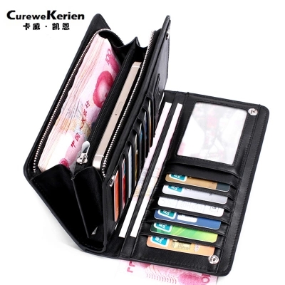 Men's long business zipper wallet fashion men's multifunctional handbag Korean version large capacity clutch bag mobile phone bag tide