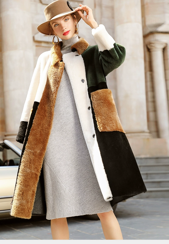 Áo khoác lông camilla nữ mid-length 2019 mới mùa đông áo khoác lông ấm áp - Faux Fur