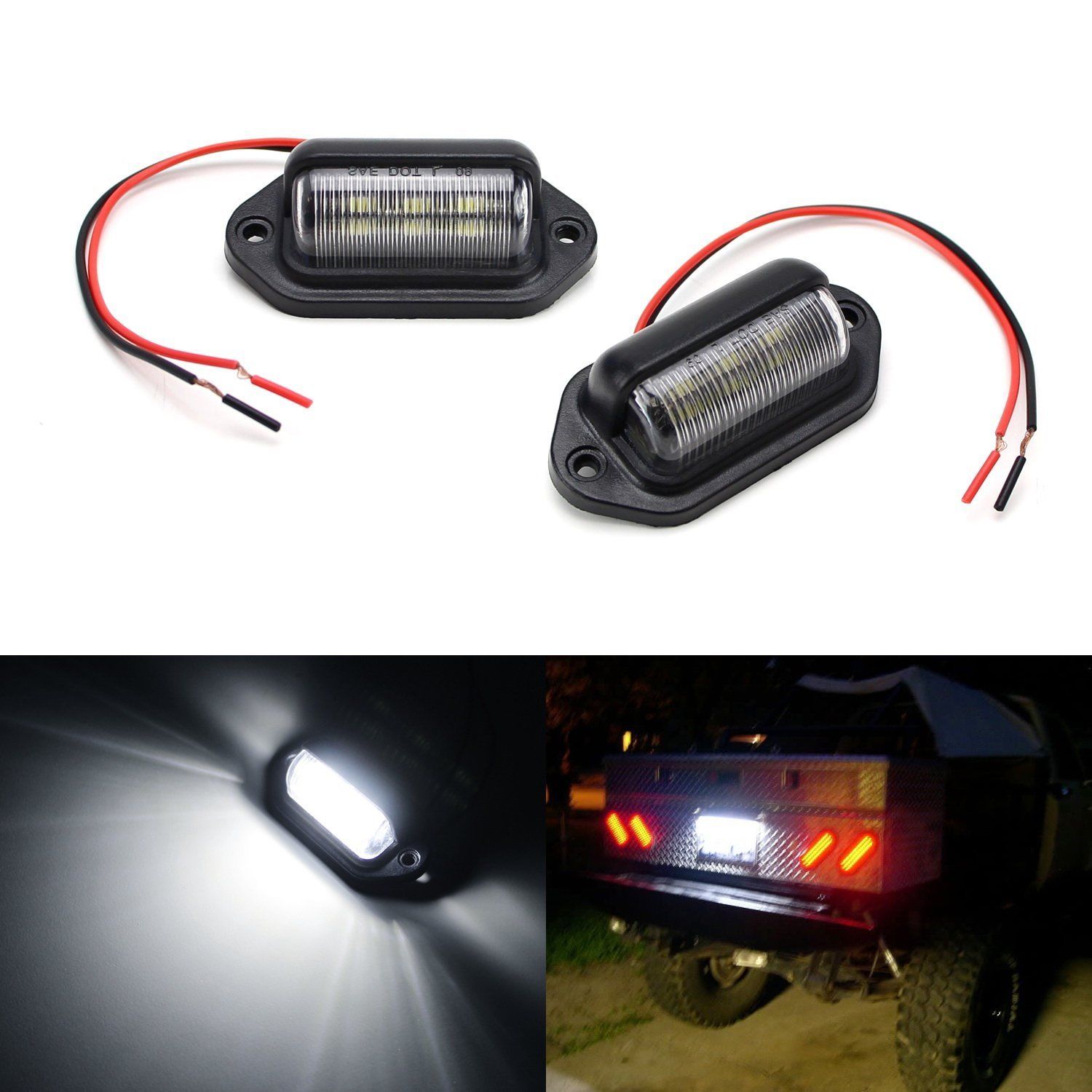 12V24V coach bus truck trailer truck car waterproof LED rear license plate light door light RV electric