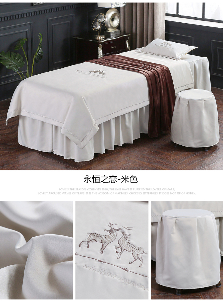 vẻ đẹp cao cấp bedspread thêu bedspread denim thẩm mỹ viện massage có thể được tùy chỉnh để gửi giường cờ gối - Trang bị tấm mua ga giường spa