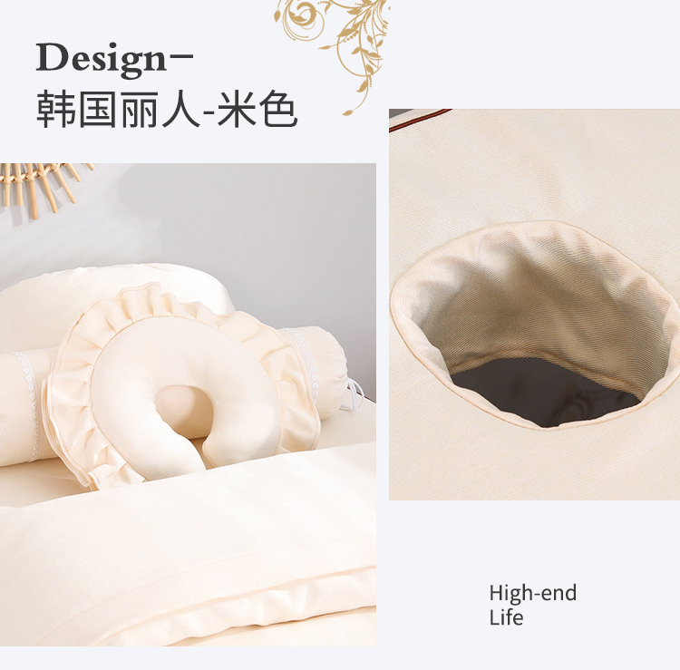 Khăn trải giường làm đẹp cao cấp Bộ đồ bốn mảnh Công chúa Hàn Quốc Dầu gội đầu ren massage moxib Fir trải giường có thể được tùy chỉnh cho mùa hè - Trang bị tấm ga trải giường spa đẹp