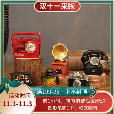 Retro ins mini resin decoration living room office desktop room home decoration photo props