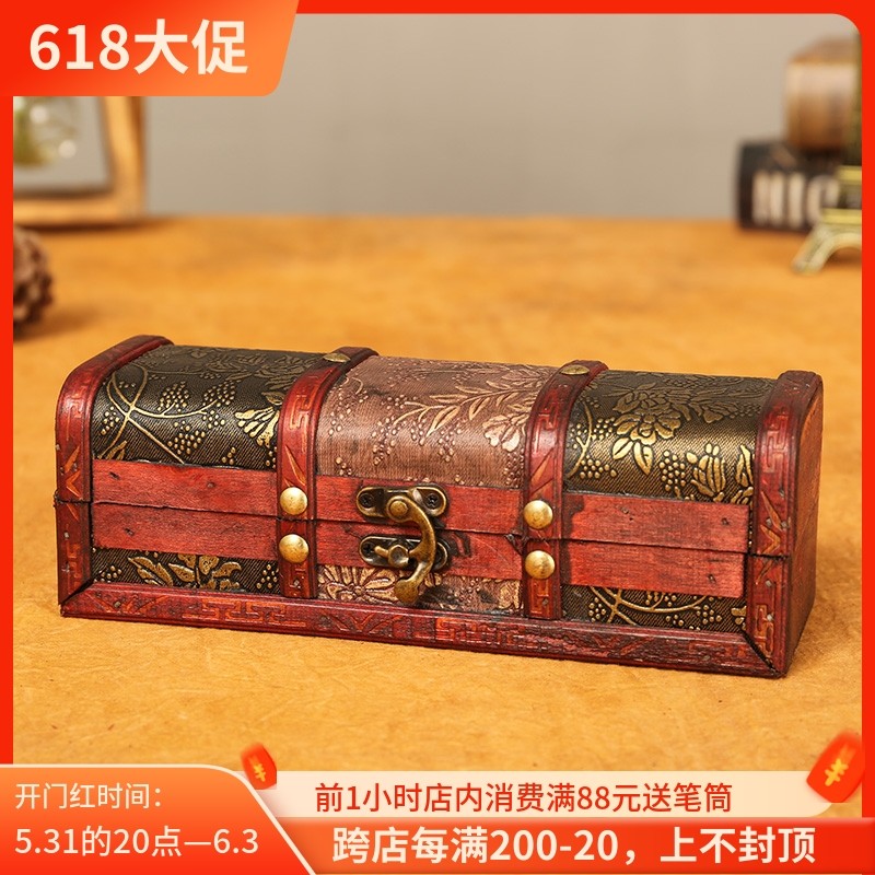 Ancient Wind Retro Necklace Vintage Hairpin Hairpin Box Hairpin Box Hairpin Subhead Accessories Box Containing Box Wood Box Small Box Packing Gift Box