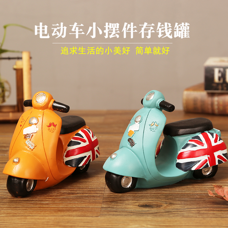 Nordic style creative light luxury motorcycle desktop retro retro small ornaments Living room entrance home decorations