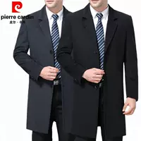 Áo khoác len nam Pierre Cardin mùa thu và mùa đông Áo khoác cashmere dày nam trung niên len đất 40 tuổi 50 Nizi áo măng tô nam