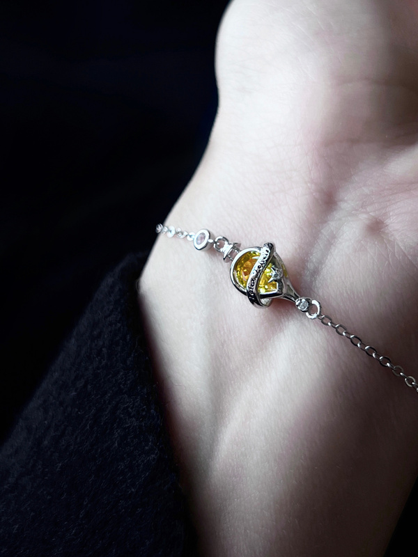 Chiboti'Fortune Potion' S925 Sterling Silver Lucky Magic Potion Yellow Zircon Inlaid Bracelet