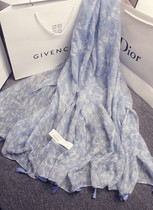 South Korea Foreign Trade single scarf female spring and autumn summer thin sunscreen silk scarf long cotton linen literary fresh gauze shawl