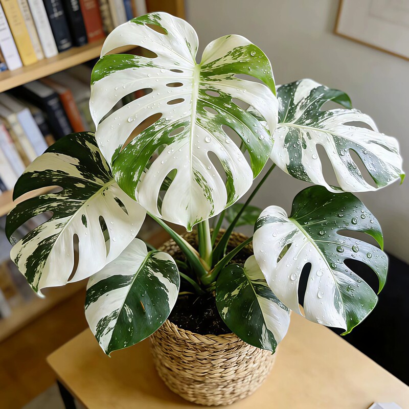 White Variegated Monstera Moss Pillar Plant, Large Potted Monstera Plant, Old Stump Indoor and Outdoor Nordic Green Plant, Easy to Care for White Variegated Monstera Moss Pillar Plant, Large Potted Monstera Plant, Old Stump Indoor and Outdoor Nordic Green Plant, Easy to Care for