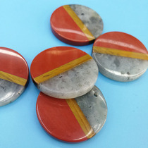 Natural Crystal Stone Necklace Pendant Personality Splice Energy Stone Men and Women Jewelry Round Cake Pendant