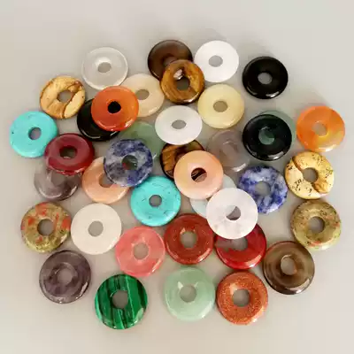 Natural pink crystal Green East Mausoleum 18mm medium hole ring safe buckle Crystal earring pendant DIY jewelry accessories thickened