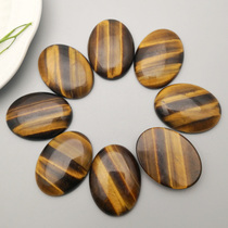 Natural Tiger Eye Stone Flat Bottom 30x40mm Oval Ren Face Inlay Patch diy Necklace Jewelry Accessories