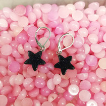 Creative personality five-pointed star earrings star blue sand stone earrings female mini cute students simple versatile