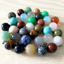 Natural Crystal small round ball stone Pink Crystal Jade pendant Fashion necklace sweater chain energy pendant DIY accessories