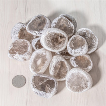 Large-grained SeerStone natural tea crystal bare stone hand handle cross-cut polished raw ore ornamental stone