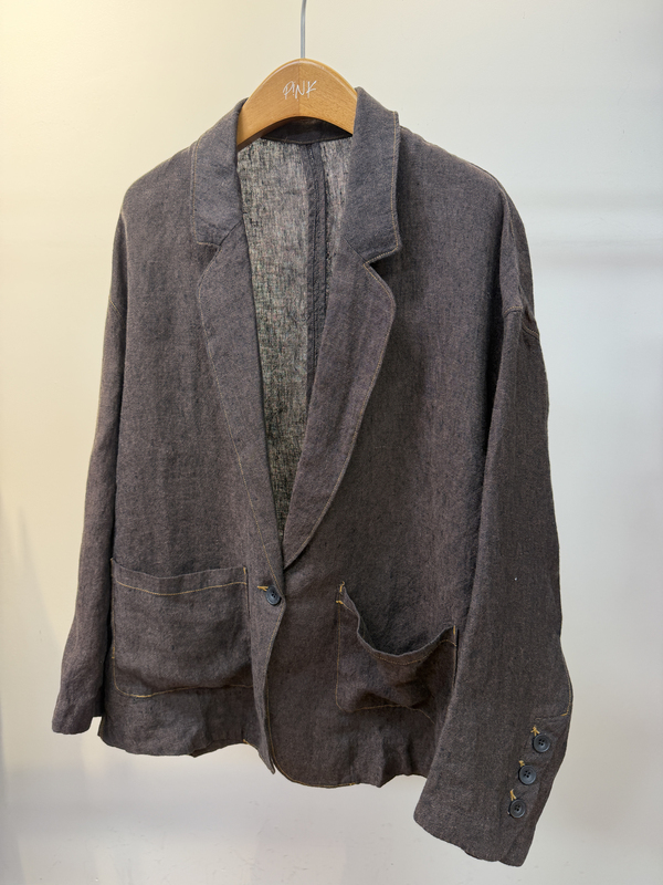 Early Autumn Yarn-Dyed Linen Suit! Simple Hammered Texture, Single-Button Silhouette, 26 Autumn (Shipped Within a Week)