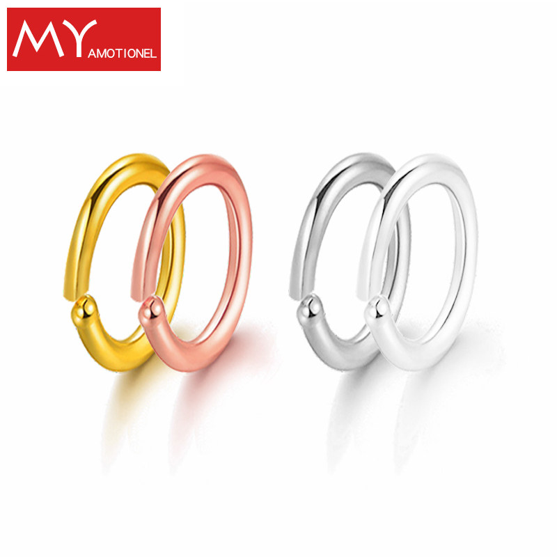 S925 silver large 5mm ring open ring necklace necklace button interface ring DIY hand - ring ring