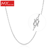 925 Pure Silver Necklace Woman Lock Bone Chain Plated Platinum Chain Lock Bone Chain Silver Chain Subwhite Gold Coarse long Wool Coat Chain