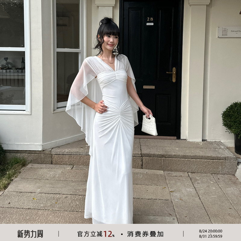 Venuie Gentle and Elegant White Bodycon Long Dress, Beach Vacation Dress, Waist-Cinching Long Knit Dress, Formal Dress Venuie Gentle and Elegant White Bodycon Long Dress, Beach Vacation Dress, Waist-Cinching Long Knit Dress, Formal Dress