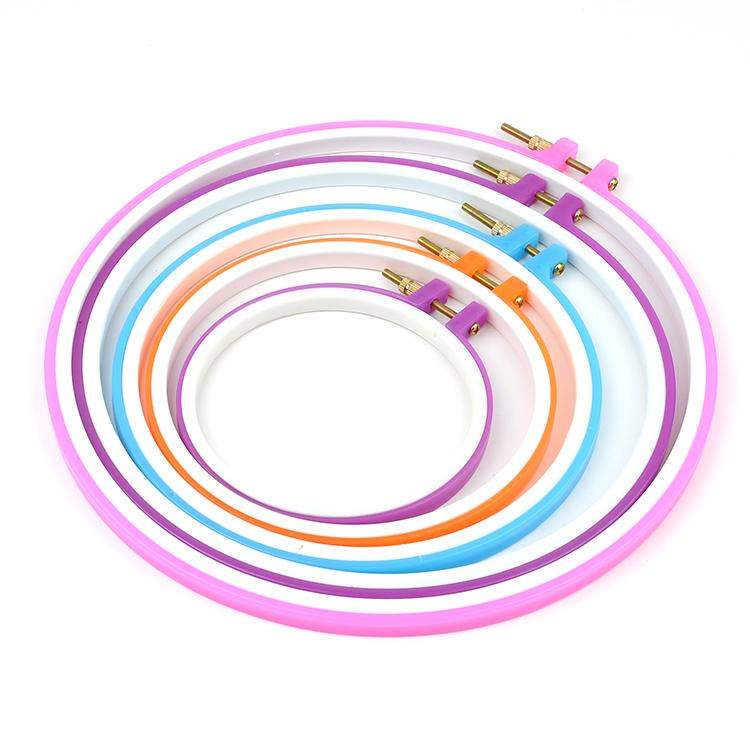 Giá trị 1 bộ 5 vòng thêu Thẻ nhựa thêu căng khung chữ thập khâu cáng thêu thêu công cụ thêu - Công cụ & phụ kiện Cross-stitch tranh thêu chữ thập chữ tâm