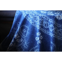 Blue continuous Bai ancient method tie-dyed boutique tablecloth bed sheet background wall decorative painting pure natural plant dyeing