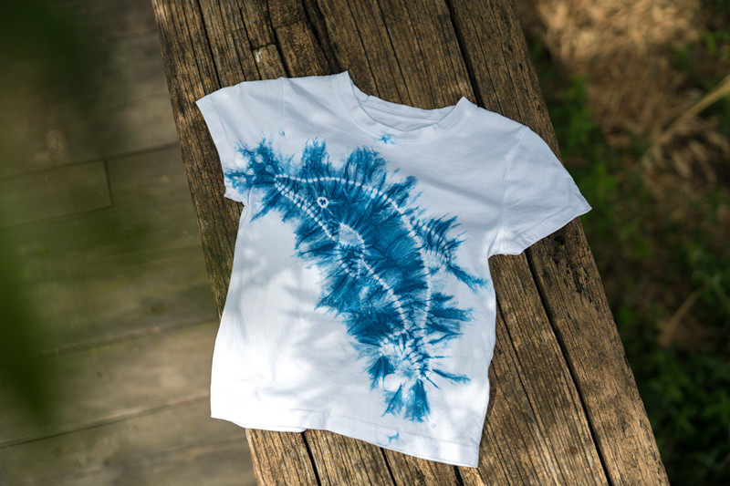 Lan Xubai ancient tie-dye cotton T-shirt, natural plant dyeing, customizable