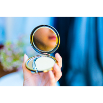 Blue continued Bai ancient method tie-dyed mirror with double-sided makeup mirror pure natural plant dyeing