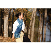 Blue sequel white group Dyed Real Silk Cashmere Pure Blue Brown Scarves Shawl Multifunction Ethnic Wind Spring Autumn Money