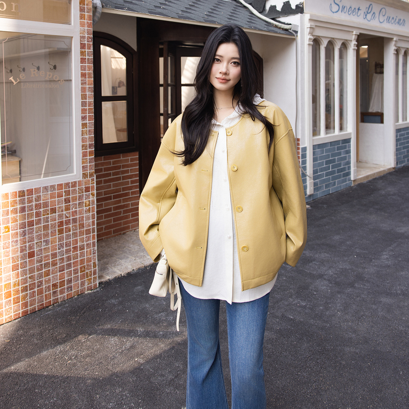 Lao Yang's Clothing Me Butter Leather Jacket 2026 New Model Ultra Soft Lightweight Slimming Versatile Casual Coat Jacket