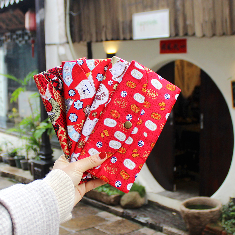 New Year red envelope cloth bag Spring Festival Wedding universal million Yuan thousand Yuan Li Shi Seal Bronzing cartoon fabric red envelope