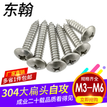 (M3 M4 M4 M5 M6) 304 stainless steel large flat head self-tapping screw mushroom head umbrella head cross wood screws