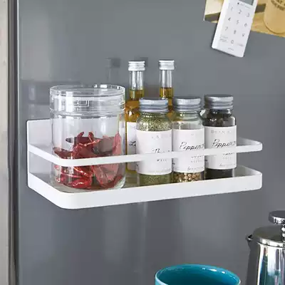 Riben bottle jar rack kitchen refrigerator magnetic suction single-layer wall-mounted household iron seasoning tank storage layer shelf